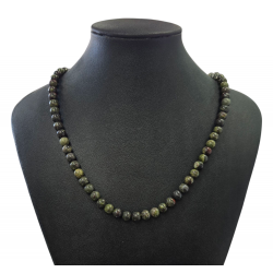 Collier jaspe sang de dragon 6mm