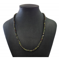 Collier jaspe sang de dragon 4mm
