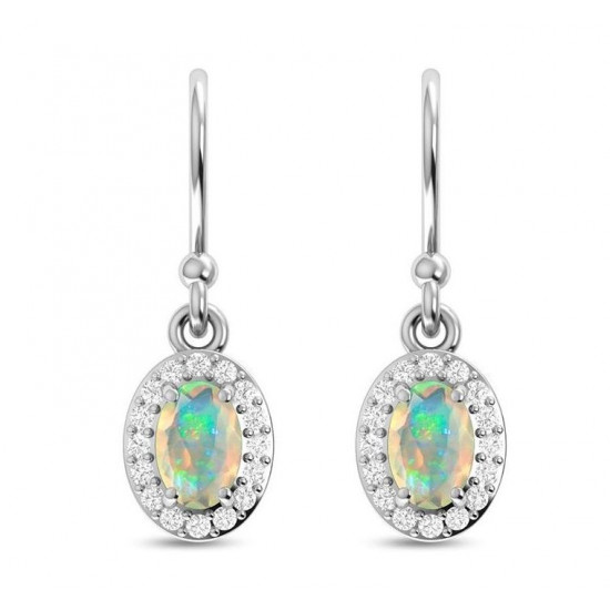 Sterling Silver Ethiopian Opal Earrings