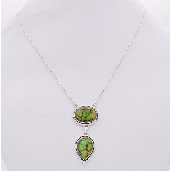 Sterling Silver Ethiopian Opal Necklace Sterling Silver Ethiopian Opal Necklace