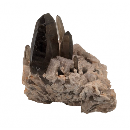 smoky quartz - feldspath