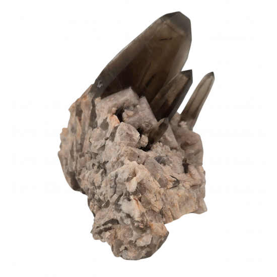 smoky quartz - feldspath