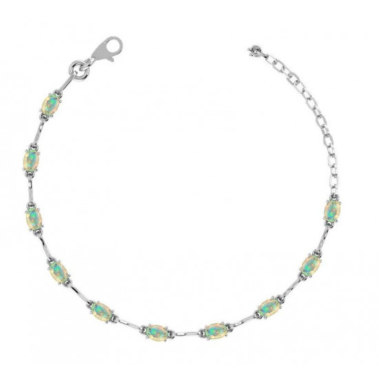 Ethiopian Opal Bracelet Silver