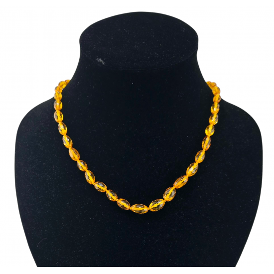 faceted amber necklace