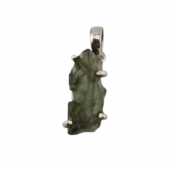 Pendentif moldavite argent