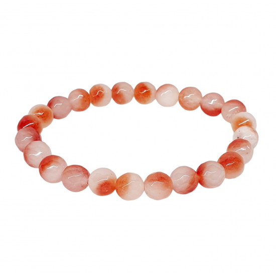 agate white-orange bracelet 8mm
