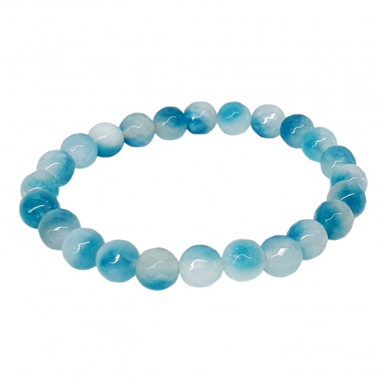 agate white-blue bracelet 8mm