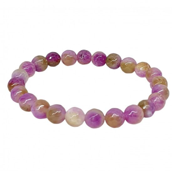 agate yellow-purple bracelet 8mm