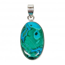 pendant malachite and chrysocolla silver