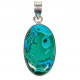 pendant malachite and chrysocolla silver