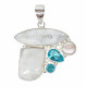 pendant moonstone - blue topaze - pearl