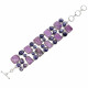 silver purpurite and amethyst bracelet