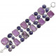 silver purpurite and amethyst bracelet