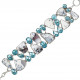 silver dendrite agate and blue topaze bracelet
