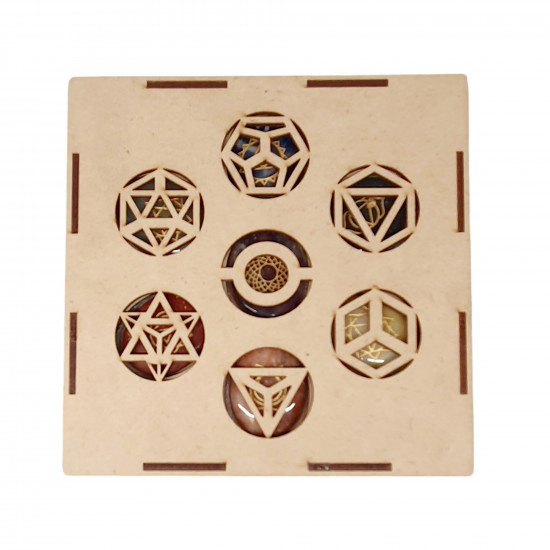bar 7 chakras selenite inclus 7 pierres des chakras