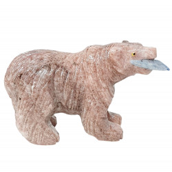 Ours steatite avec poisson