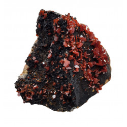 vanadinite on barite and goethite