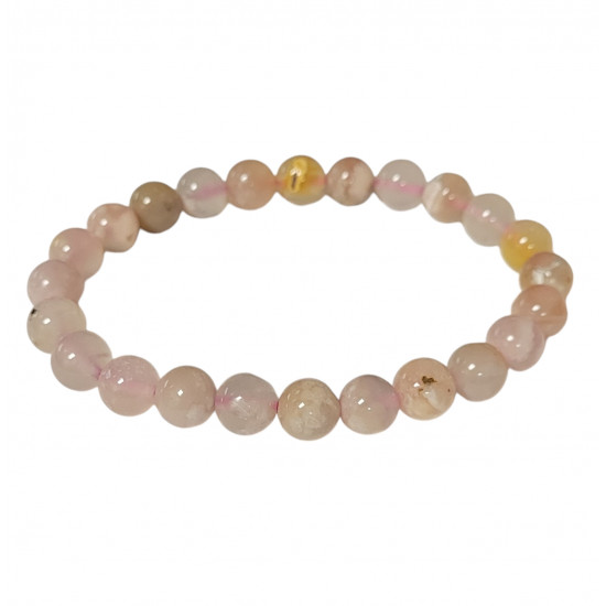Flower agate bracelet 8mm
