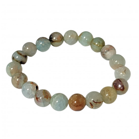 Blue-orange Agate Bracelet 10mm