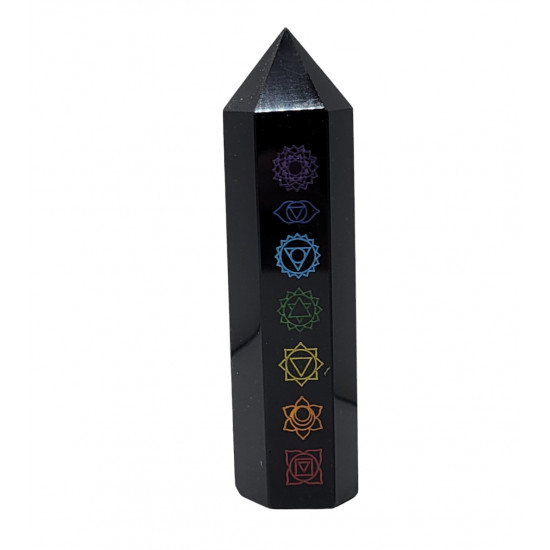 obelisk obsidian 7 chakras