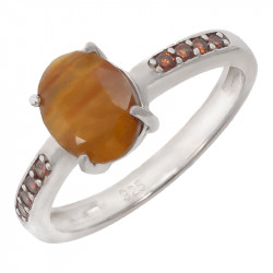 Bague 38-24 oeil de tigre argent
