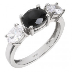 Bague 38-25 onyx noire argent