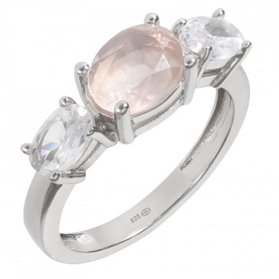 Ring 38-25 Rose Quartz Sterling Silver Ring 38-25 Rose Quartz Sterling Silver