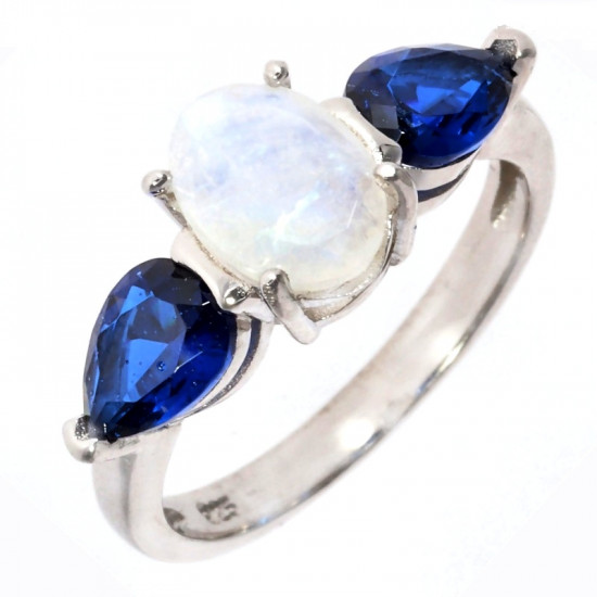 Ring 38-26 Moonstone Sterling Silver Ring 38-26 Moonstone Sterling Silver