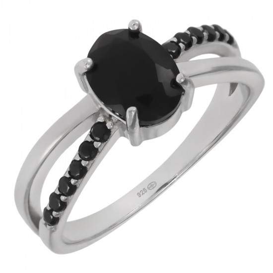 Ring 38-27 Black Onyx Sterling Silver Ring 38-27 Black Onyx Sterling Silver