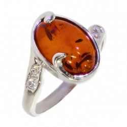 Ring 42-28 amber Sterling Silver