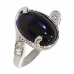 Bague 42-28 onyx noire argent