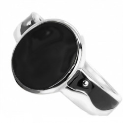 Bague 42-30 onyx noire argent