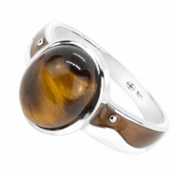 Bague 42-30 oeil de tigre argent