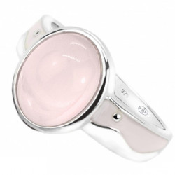 Bague 42-30 quartz rose argent