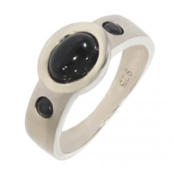 Bague 42-31 onyx noire argent