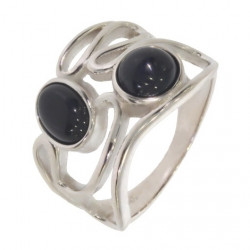 Bague 46-13 onyx noire argent