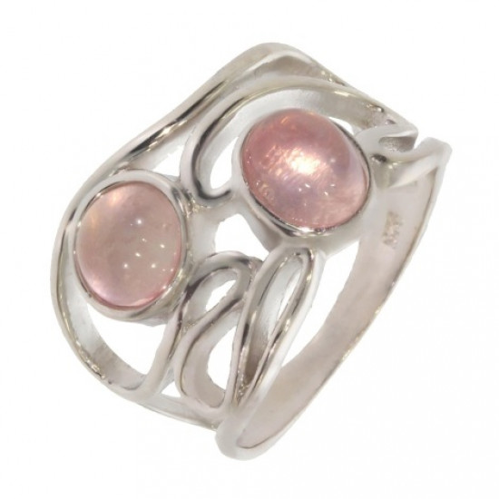 Ring 46-13 Rose Quartz Sterling Silver Ring 46-13 Rose Quartz Sterling Silver