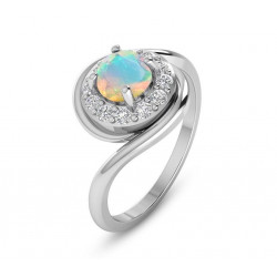 Bague opal d'ethiopie argent