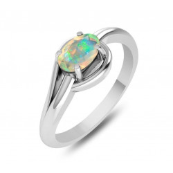 Bague opal d'ethiopie argent