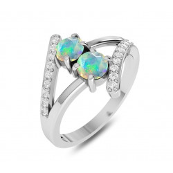 Bague opal d'ethiopie argent