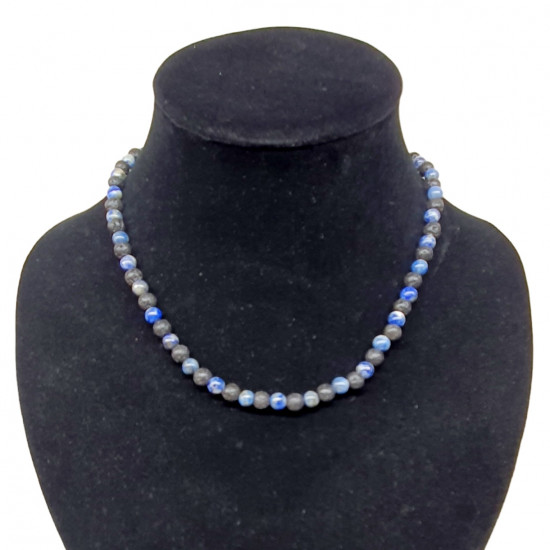 Lapis lazuli - lava rock necklace