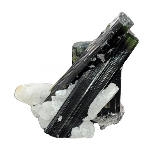 green cap tourmaline on albite