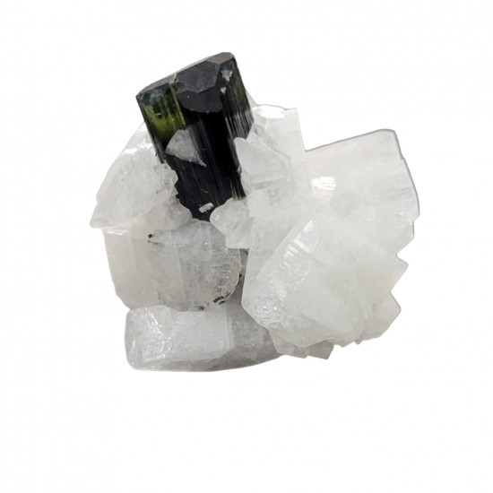 green cap tourmaline on albite