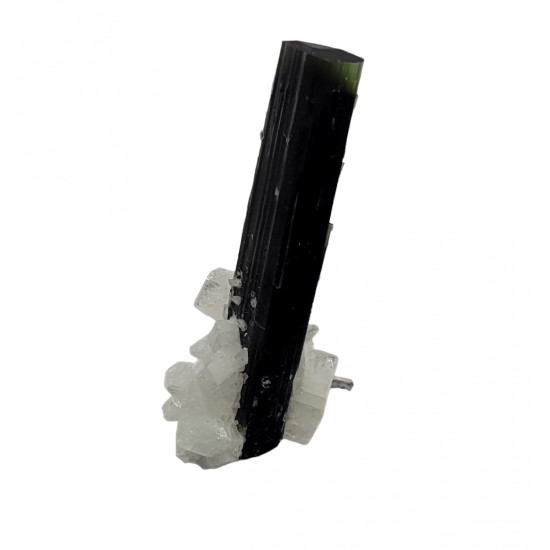 green cap tourmaline on albite