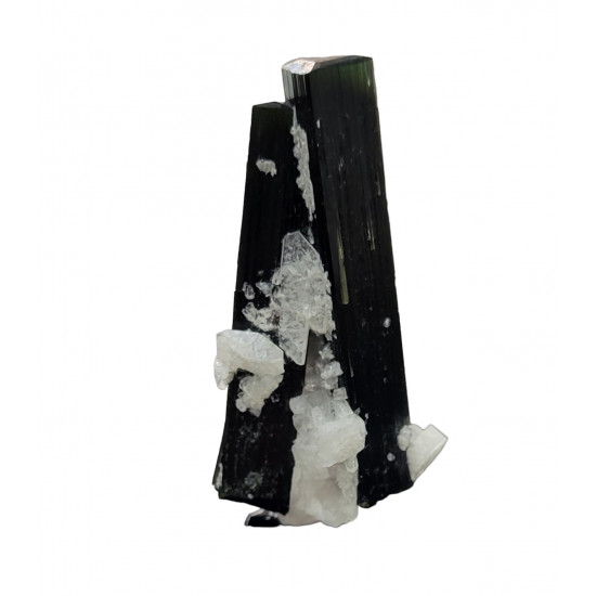 green cap tourmaline on albite
