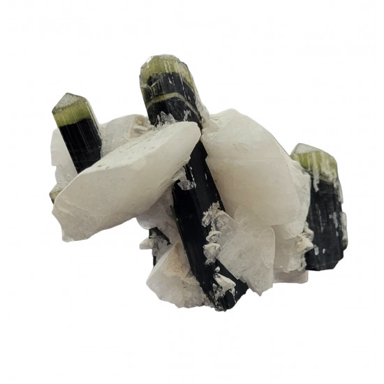 green cap tourmaline on albite