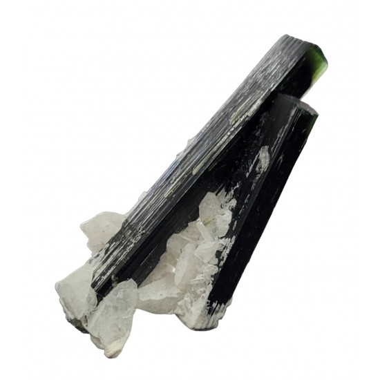 green cap tourmaline on albite
