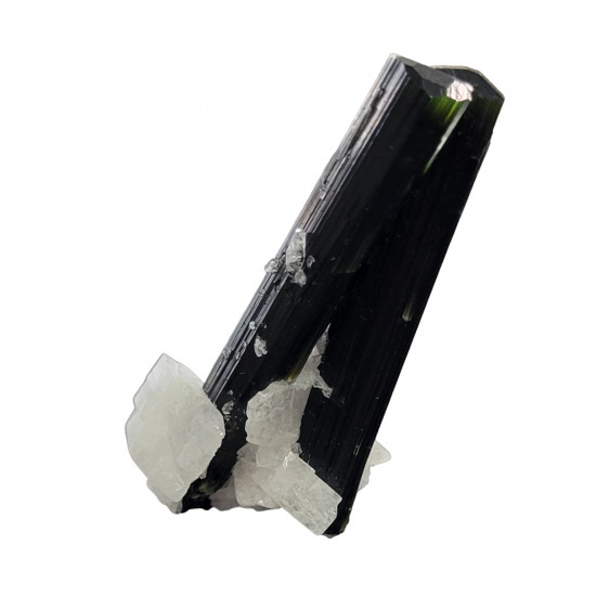 green cap tourmaline on albite