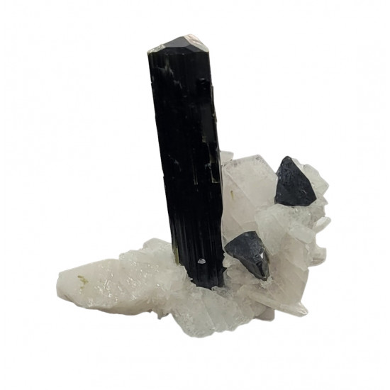 green cap tourmaline on albite