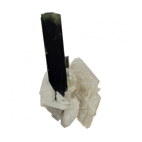green cap tourmaline on albite